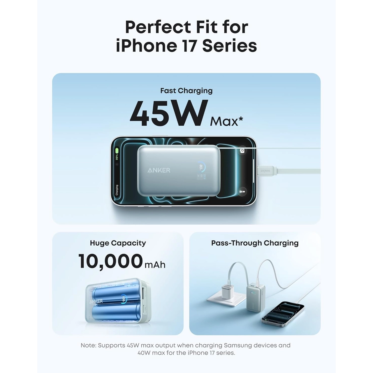 پاوربانک فست شارژ Anker 10000mAh مدل A1638H61 45W - سبز (گارانتی 18ماهه حافظه طلایی ایستا)